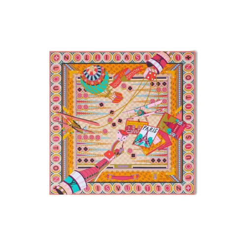 LOUIS VUITTON Шелковые шарфы Женские Апельсин