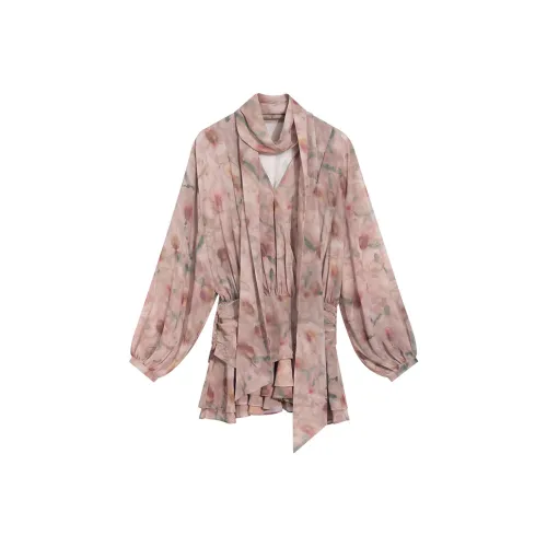 Ouyang Длинный рукав Платье Женское