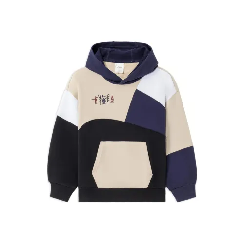 LINING YOUNG Sports Life Collection Толстовка Детская Стандартная Белая Устрица Пепельная