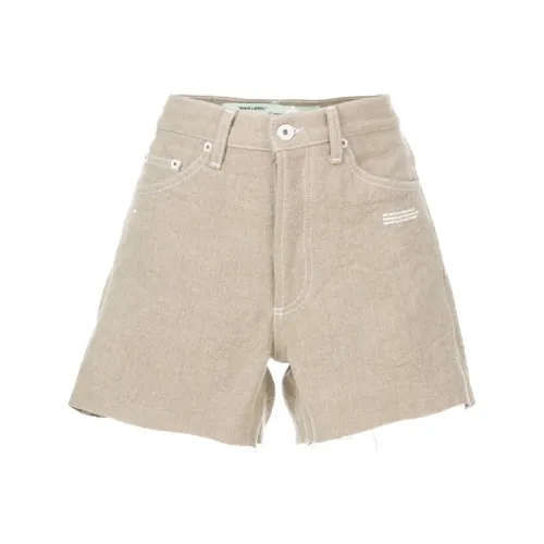 Off Белый SS21 Бежевый Женские Джинсовые Шорты