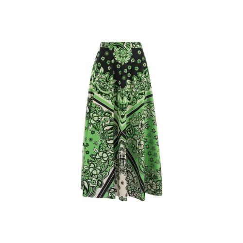 RED VALENTINO SS23 Повседневный Длинный Юбка Женские Зеленый