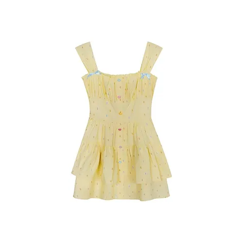 HeartyBite Slip Платье Женское Желтое