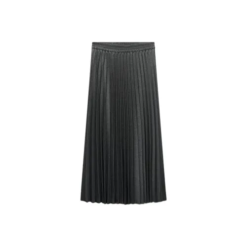 ZARA ZW Series Угольно-серый Женские Повседневные Длинные Юбки