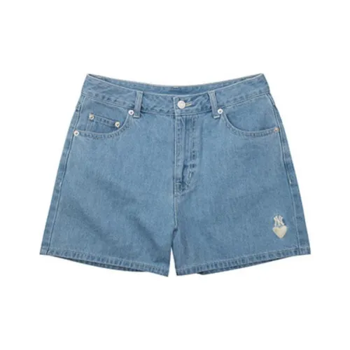 Mlb Base Logo MOCO Love Series Светло-Синие Женские Джинсовые Шорты