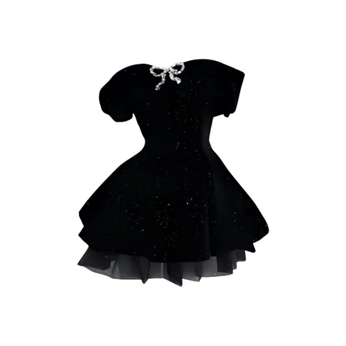 KKX Короткий рукав Платье Женское MISS Пышная юбка