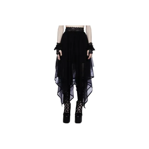 Dolls Kill Widow Призрачный Devotion Midi Юбка Повседневный Длинный Юбка Женские Черный Черный