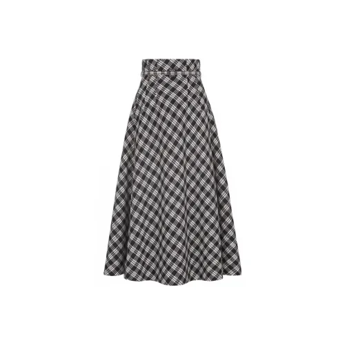 DIOR Черные/Белые Женские Повседневные Длинные Юбки
