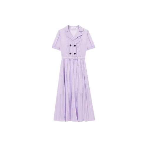 Self Портрет Короткий рукав Платье Женское Сиреневый Фиолетовый