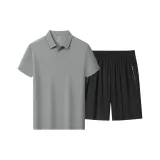 Комплект одежды (Светло-зеленый топ + Черные шорты)