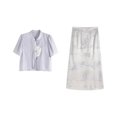 Комплект с юбкой Accommodation BOOK женский фиолетовый цветочный дизайн цвет