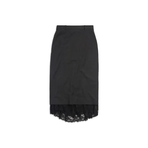 Balenciaga SS24 Повседневная длинная юбка женская темно-серого цвета
