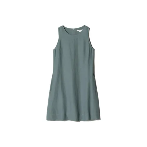 UNIQLO Без рукавов Платье Женское Травяной зеленый