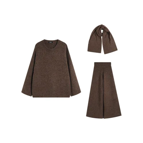 NOURSE Повседневный костюм женский шоколадный коричневый