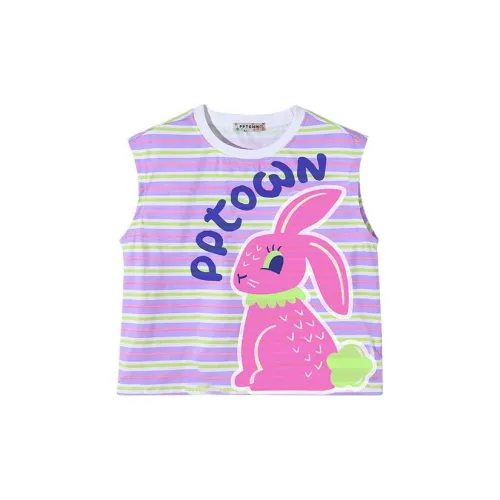 Pptown T-Shirt Полосатый Pink Bunny Детский