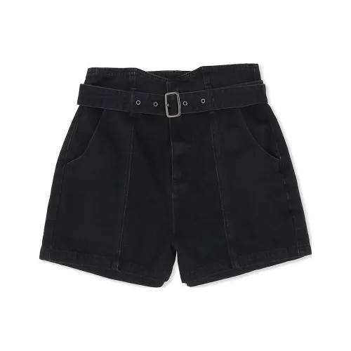 GUESS Женские джинсовые шорты черного цвета