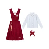 Красный комплект (рубашка + платье для лактации)