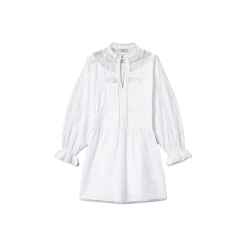 TWINSET Milano SS25 Длинное Платье с Длинными Рукавами Женское Снежное