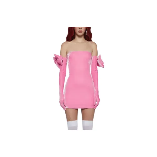 Dolls Kill Sugar Thrillz PRETTY Perfection Мини Платье Комплект с Юбкой Женские Розовый Розовый