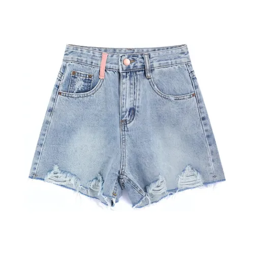 Garbege Светло-синие Женские Джинсовые Шорты