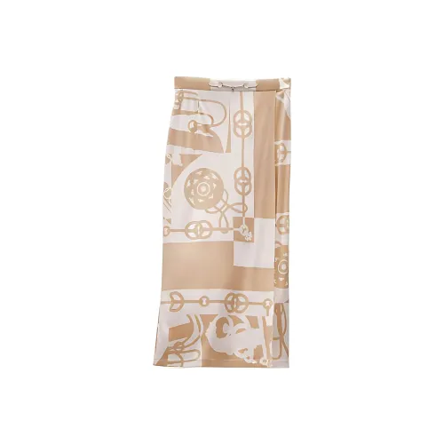 HERMES SS22 Повседневная длинная юбка женская бежевый