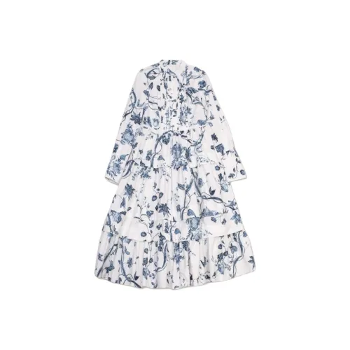 Erdem Длинное платье с длинными рукавами женское белое