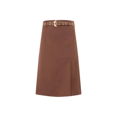 Anmani FW23 Повседневный Длинный Юбка Женские Clay Brown