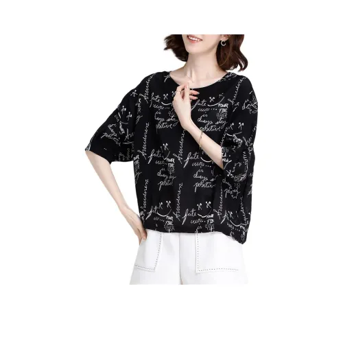 JINJU Черные Женские Футболки