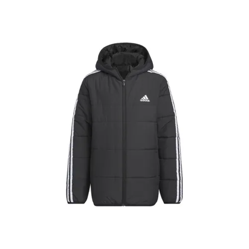 Adidas Куртка 3 Stripes Хлопковый пуховик Черный Подростки