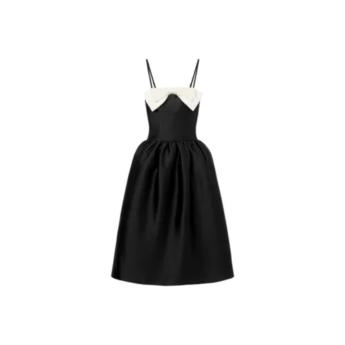 Self Portrait Slip Dress Women's Black White