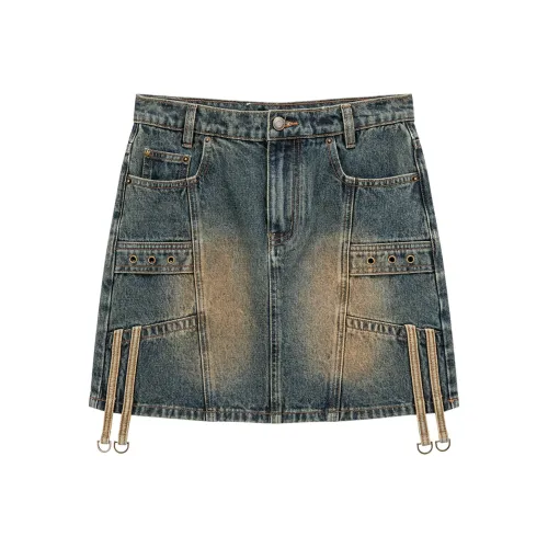 NO ONE ELSE Джинсовая синяя Женская Повседневная короткая юбка