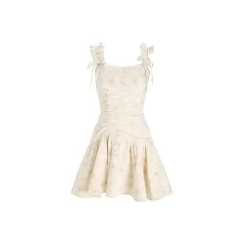 BIFH Без рукавов Платье Женское Желтое