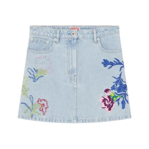 KENZO SS24 Джинсовые короткие юбки Женские Синий