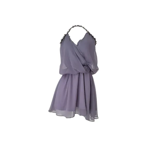 IQC Без рукавов Платье Женское Фиолетовое