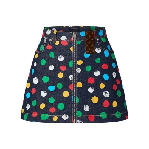 LOUIS VUITTON x Yayoi Kusama SS23 Джинсовые короткие юбки Женские Черный
