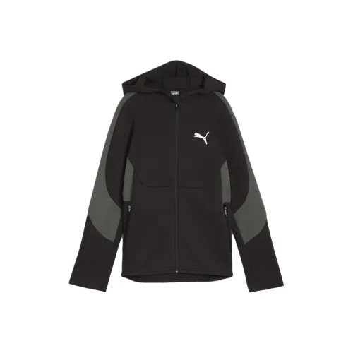 PUMA Ветровка с капюшоном EVOSTRIPE для детей и подростков черная детская