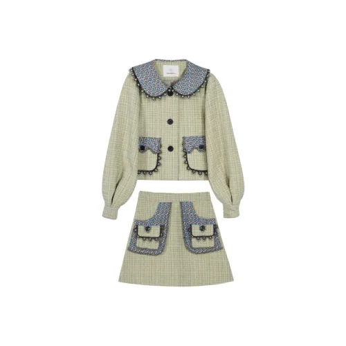 LCEVHZ'S Комплект с юбкой Женские Зеленый