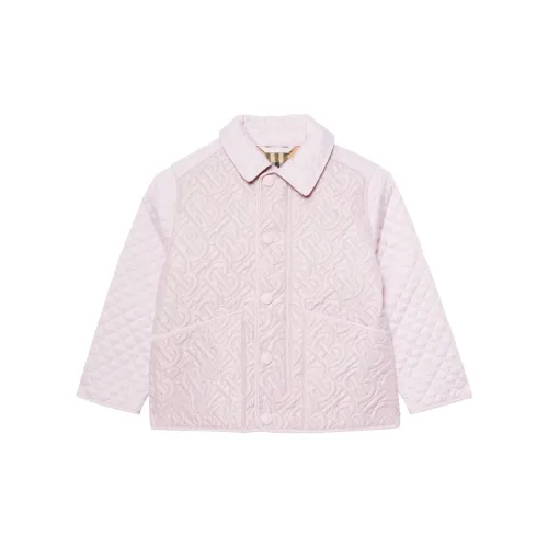 Burberry Хлопковый пуховик Розовый Детский