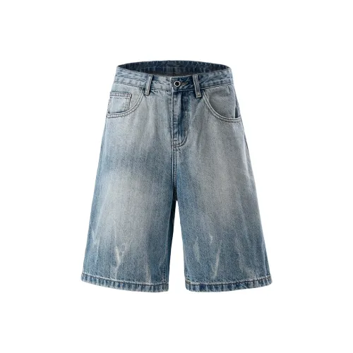 KUXIANSENWENYI Синие унисекс джинсовые шорты