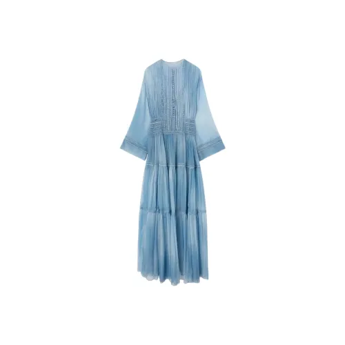 ERMANNO SCERVINO Blue Женские Длинные Платья с Рукавами