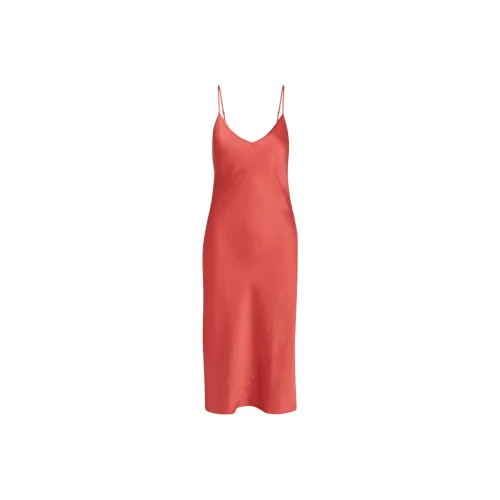 ARITZIA WILFRED ONLY Slip Satin Midi Dress Slip Dress Women's Rosy Red Pink Red