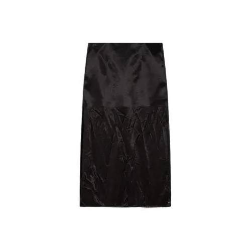 Спортивная коллекция Ma Valette Плиссированная Юбка-Голень Повседневная Длинная Юбка Женская Черная