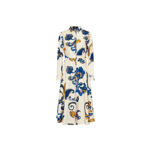 ETRO Длинное платье с длинными рукавами женское белое