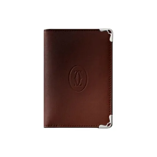 Cartier Must De Cartier Телячья кожа Держатель для карт Женские Градиентный Коричневый