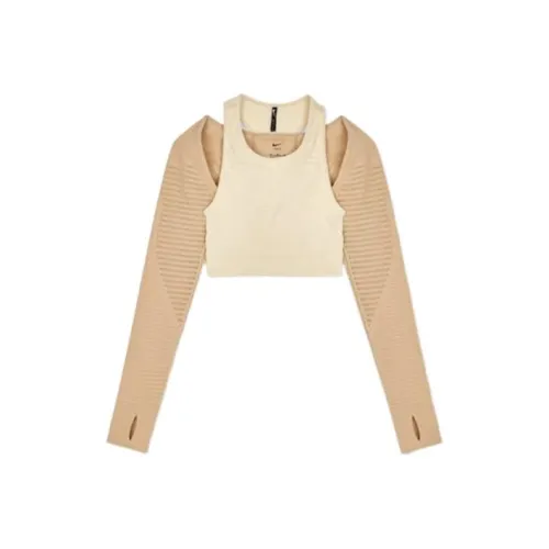 NIKE Экрю Женские Спортивные майки без рукавов