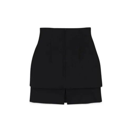 032c Повседневная короткая юбка женская черная