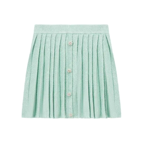 Self Портрет Повседневная Короткая Юбка Женская Мятно-Зеленая