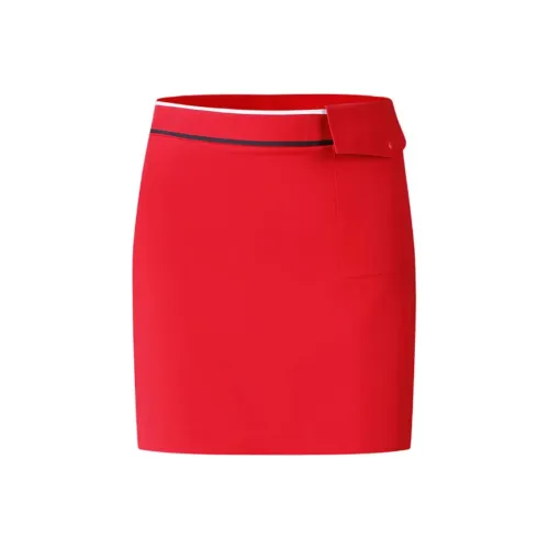 FILA SS24 Повседневные короткие юбки Женские Флуоресцентный Огонь Красный