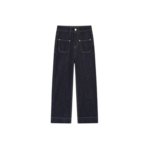 PZGE Джинсовый синий Ankle Длина Женские Джинсы