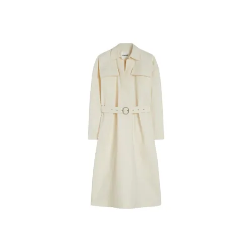 JIL SANDER Бежевые Женские Длинные Платья с Рукавами