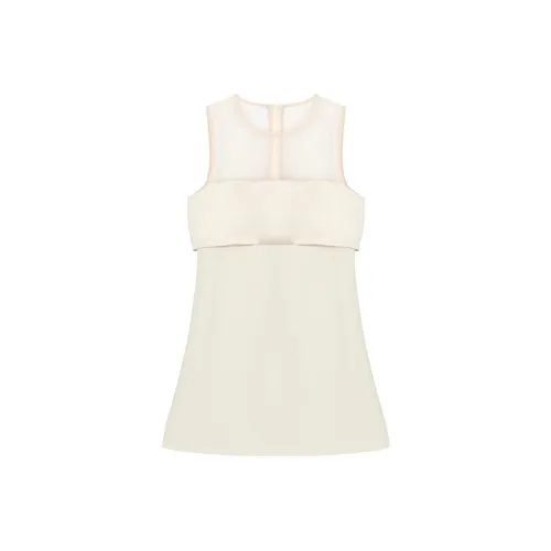 PZGE Без рукавов Платье Женское Кремовый